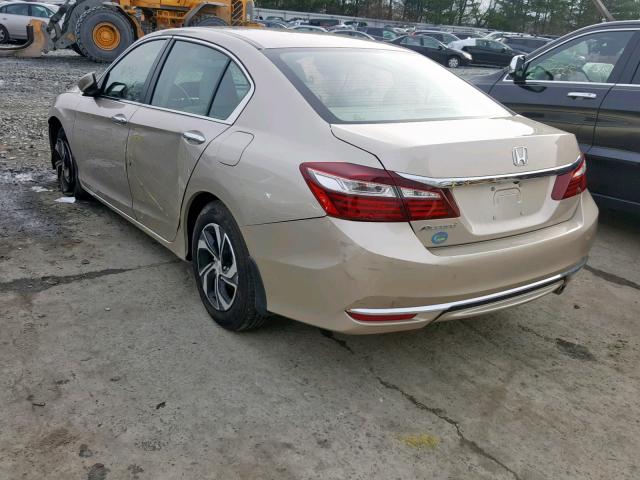 1HGCR2F35HA230642 - 2017 HONDA ACCORD LX GOLD photo 3