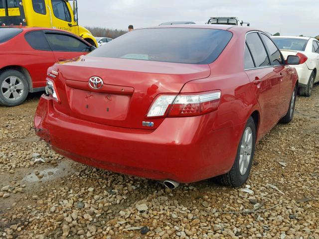 4T1BB46K88U049076 - 2008 TOYOTA CAMRY HYBR RED photo 4