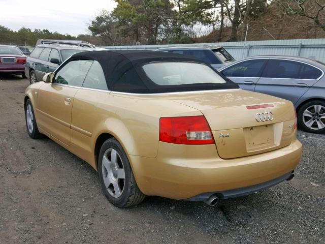 WAUAC48H95K017661 - 2005 AUDI A4 1.8 CAB GOLD photo 3