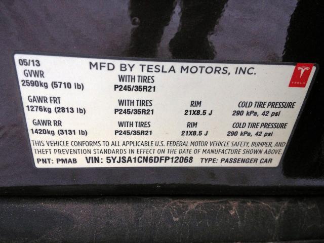 5YJSA1CN6DFP12068 - 2013 TESLA MODEL S BROWN photo 9