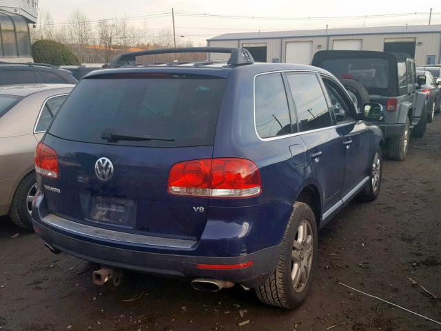 WVGCM77L04D040907 - 2004 VOLKSWAGEN TOUAREG 4. BLUE photo 4