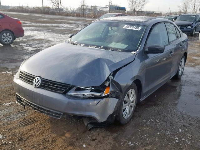 3VW2K7AJ6BM310539 - 2011 VOLKSWAGEN JETTA BASE GRAY photo 2