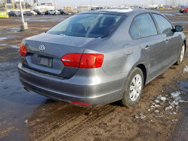 3VW2K7AJ6BM310539 - 2011 VOLKSWAGEN JETTA BASE GRAY photo 4