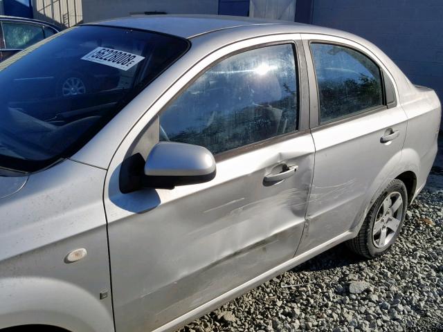 KL1TD56637B158588 - 2007 CHEVROLET AVEO BASE ვერცხლისფერი ფოტო 9