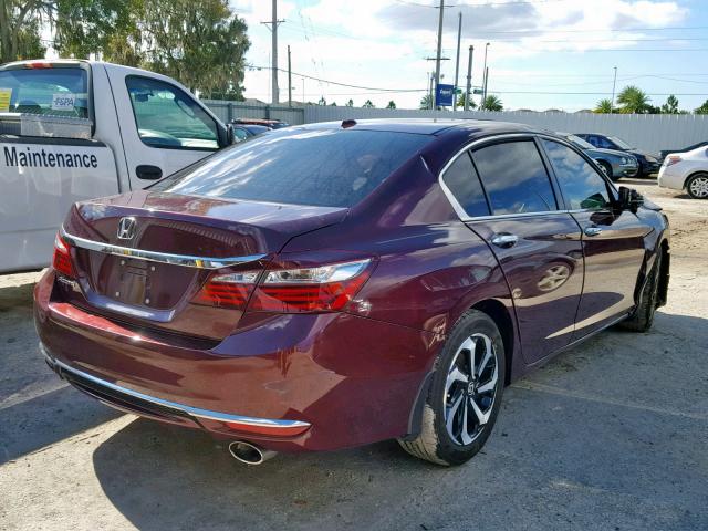 1HGCR2F80GA179593 - 2016 HONDA ACCORD EXL BURGUNDY photo 4