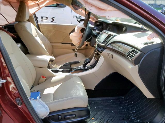 1HGCR2F80GA179593 - 2016 HONDA ACCORD EXL BURGUNDY photo 5