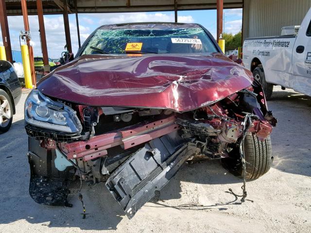 1HGCR2F80GA179593 - 2016 HONDA ACCORD EXL BURGUNDY photo 9