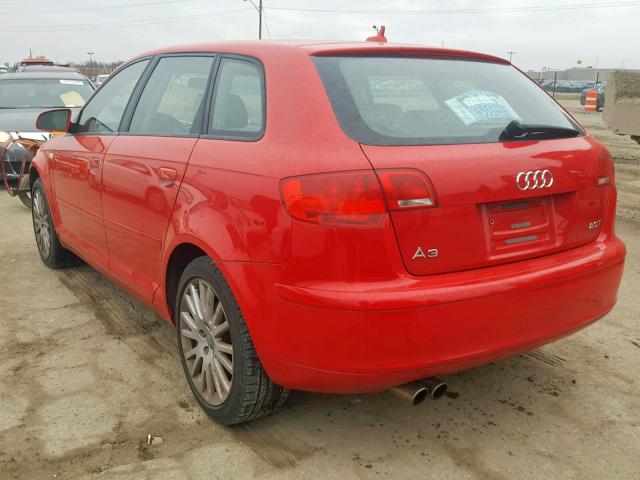 WAUNF78P27A090140 - 2007 AUDI A3 2.0 PRE RED photo 3