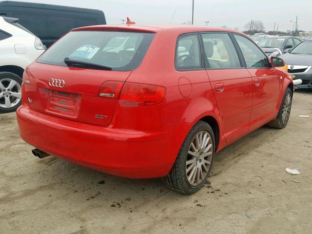 WAUNF78P27A090140 - 2007 AUDI A3 2.0 PRE RED photo 4