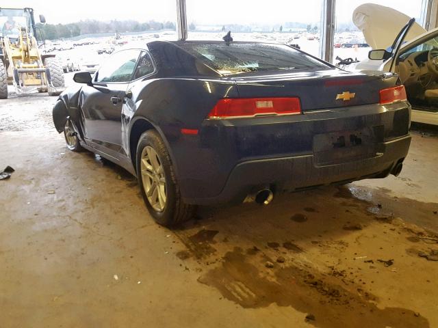 2G1FB1E32F9213388 - 2015 CHEVROLET CAMARO LS BLUE photo 3