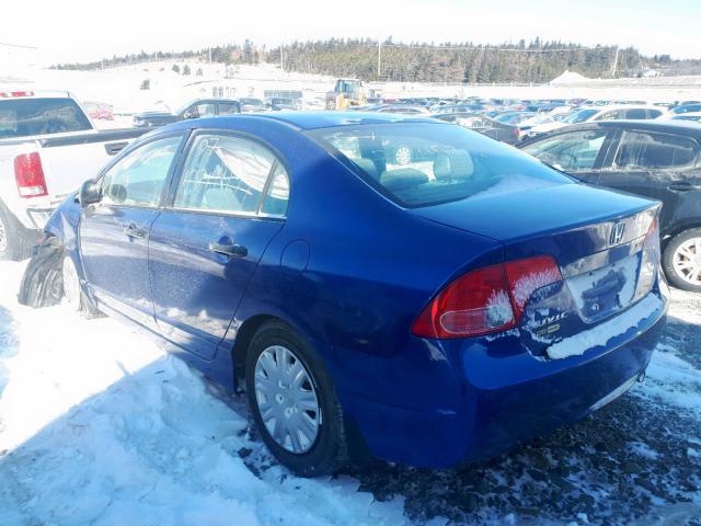 2HGFA16327H010549 - 2007 HONDA CIVIC DX BLUE photo 3