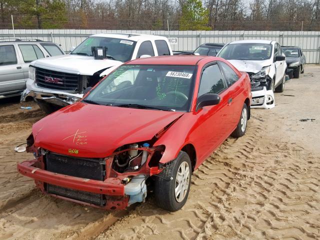 1HGEM22165L076681 - 2005 HONDA CIVIC DX V RED photo 2