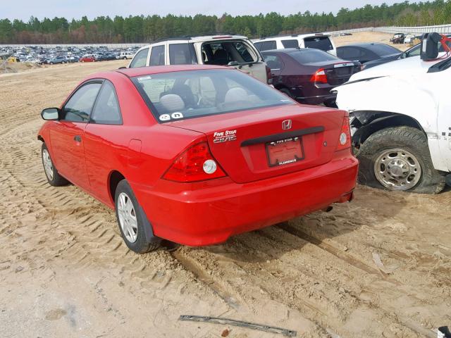 1HGEM22165L076681 - 2005 HONDA CIVIC DX V RED photo 3