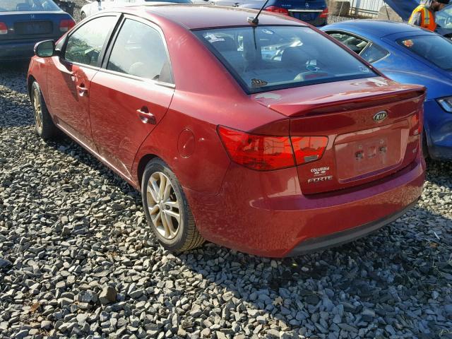 KNAFU4A27C5499602 - 2012 KIA FORTE EX RED photo 3