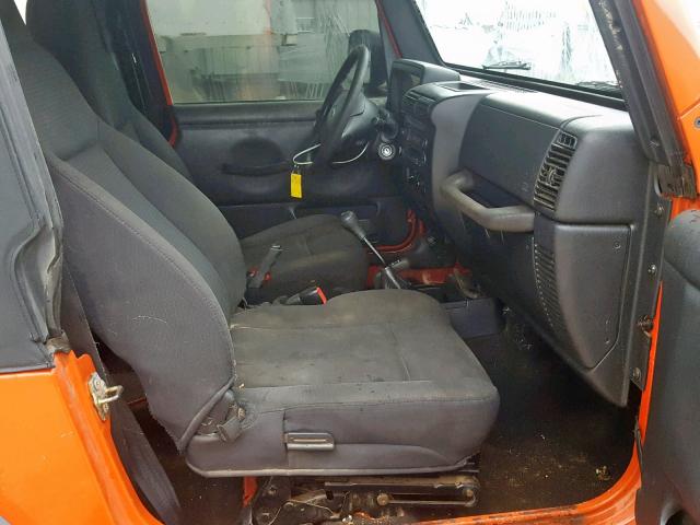 1J4FA29116P782544 - 2006 JEEP WRANGLER / ORANGE photo 5