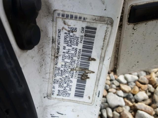 1Y1SK5265VZ405304 - 1997 GEO PRIZM BASE თეთრი ფოტო 10