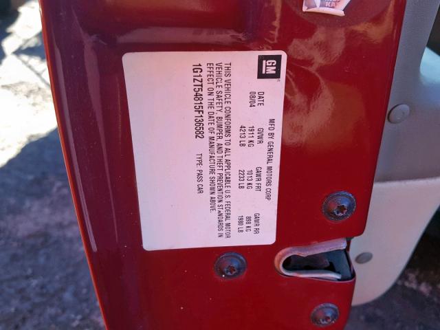 1G1ZT54815F136582 - 2005 CHEVROLET MALIBU LS წითელი ფოტო 10