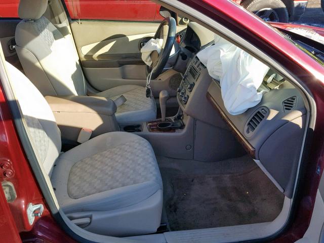 1G1ZT54815F136582 - 2005 CHEVROLET MALIBU LS წითელი ფოტო 5