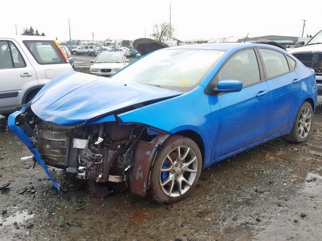 1C3CDFBB3FD268369 - 2015 DODGE DART SXT BLUE photo 2