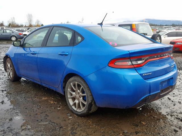 1C3CDFBB3FD268369 - 2015 DODGE DART SXT BLUE photo 3