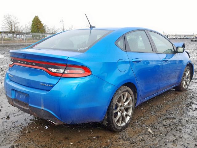 1C3CDFBB3FD268369 - 2015 DODGE DART SXT BLUE photo 4