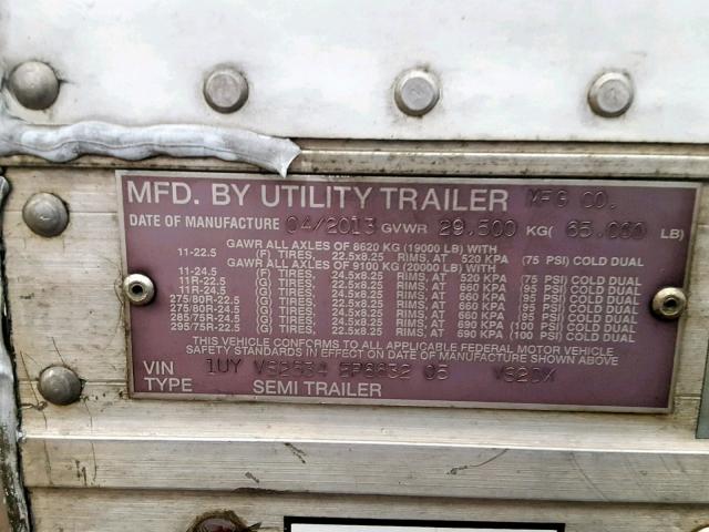 1UYVS2534EP863205 - 2014 UTILITY TRAILER WHITE photo 10