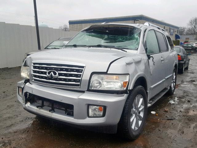 5N3AA08C58N901480 - 2008 INFINITI QX56 SILVER photo 2