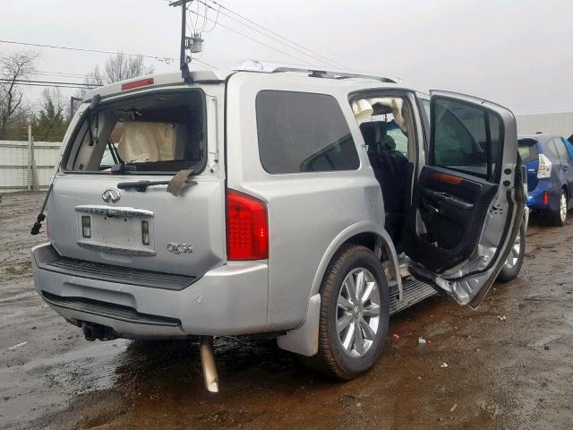 5N3AA08C58N901480 - 2008 INFINITI QX56 SILVER photo 4