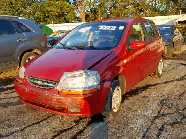 KL1TD66618B187837 - 2008 CHEVROLET AVEO BASE მუქწითელი ფოტო 2