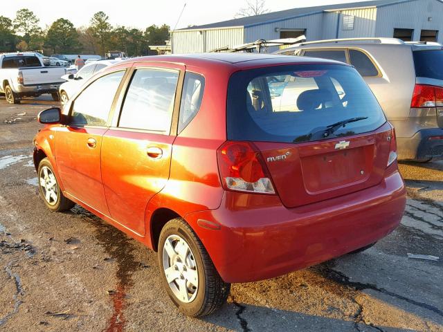 KL1TD66618B187837 - 2008 CHEVROLET AVEO BASE მუქწითელი ფოტო 3