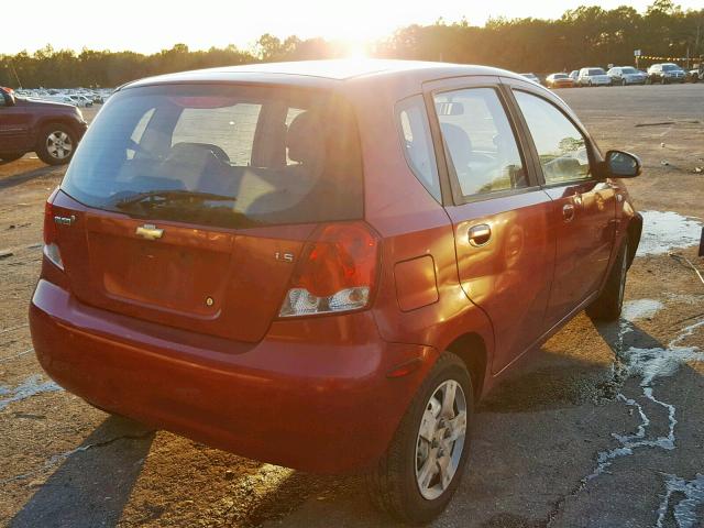 KL1TD66618B187837 - 2008 CHEVROLET AVEO BASE მუქწითელი ფოტო 4