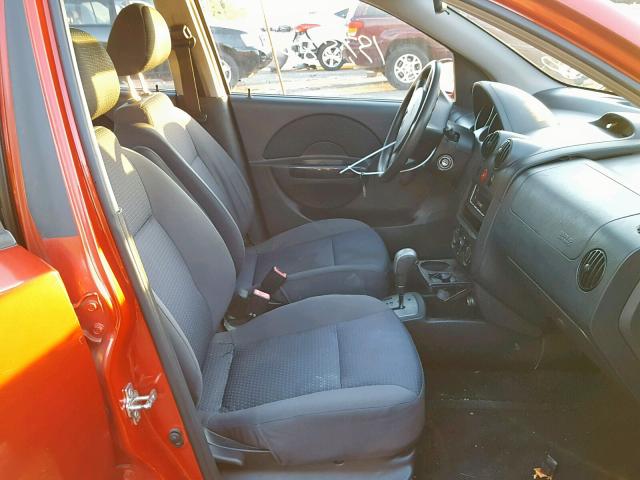 KL1TD66618B187837 - 2008 CHEVROLET AVEO BASE მუქწითელი ფოტო 5
