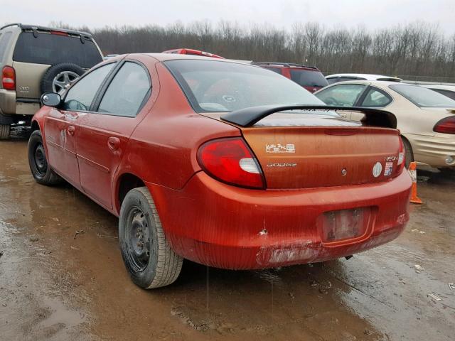 1B3ES46CX1D274276 - 2001 DODGE NEON SE RED photo 3