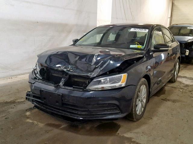 3VWLA7AJ9FM205619 - 2015 VOLKSWAGEN JETTA TDI BLACK photo 2