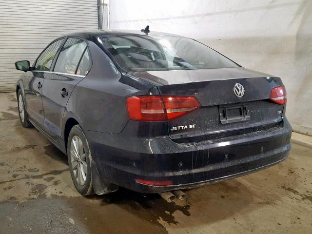 3VWLA7AJ9FM205619 - 2015 VOLKSWAGEN JETTA TDI BLACK photo 3