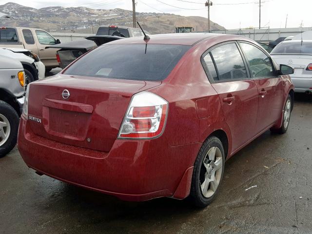 3N1AB61E68L735241 - 2008 NISSAN SENTRA 2.0 BURGUNDY photo 4