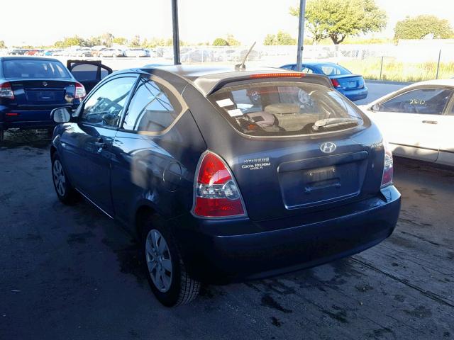 KMHCM3AC4AU164238 - 2010 HYUNDAI ACCENT BLU BLACK photo 3