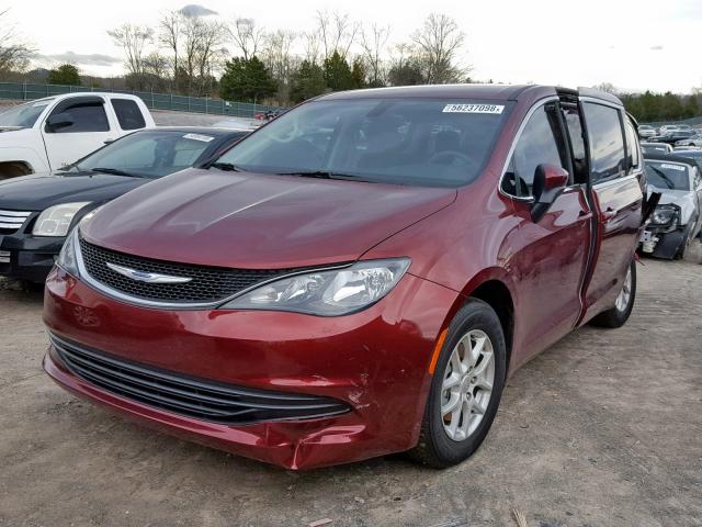 2C4RC1DG4HR508954 - 2017 CHRYSLER PACIFICA T MAROON photo 2