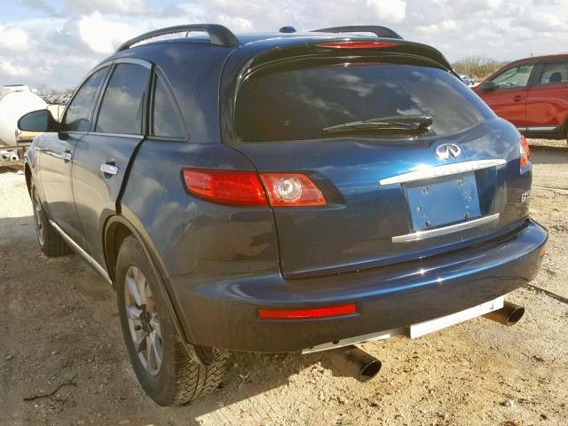 JNRAS08U47X102814 - 2007 INFINITI FX35 BLUE photo 3