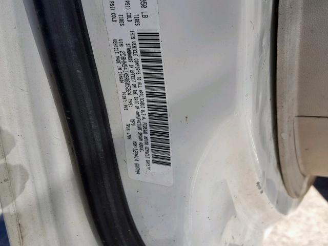 2D8HN541X9R605264 - 2009 DODGE GRAND CARA WHITE photo 10