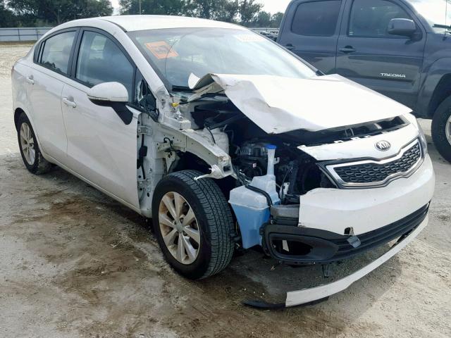 KNADN4A3XE6397785 - 2014 KIA RIO EX WHITE photo 1