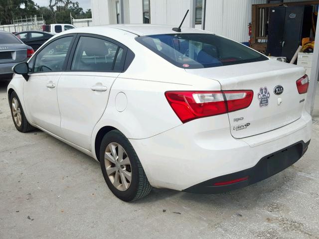 KNADN4A3XE6397785 - 2014 KIA RIO EX WHITE photo 3