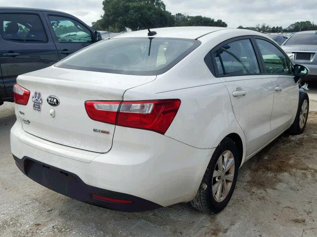 KNADN4A3XE6397785 - 2014 KIA RIO EX WHITE photo 4