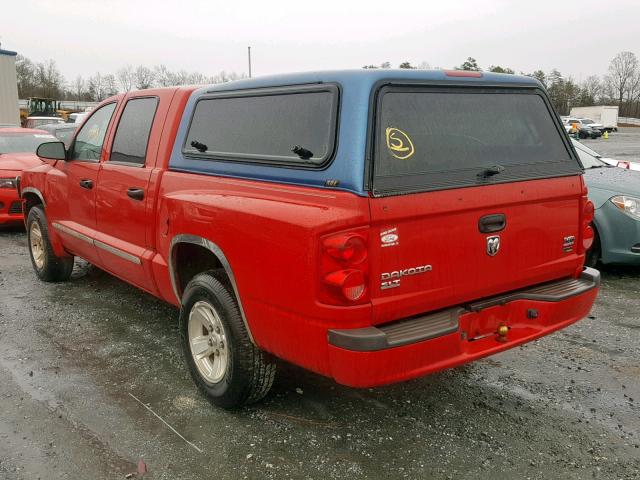 1D7HE48N48S538623 - 2008 DODGE DAKOTA QUA RED photo 3