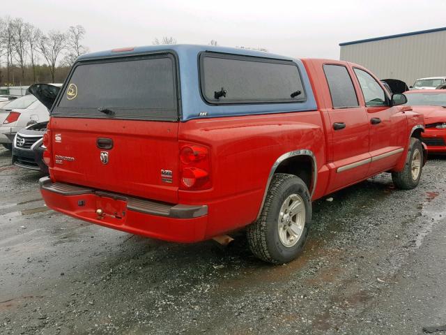 1D7HE48N48S538623 - 2008 DODGE DAKOTA QUA RED photo 4