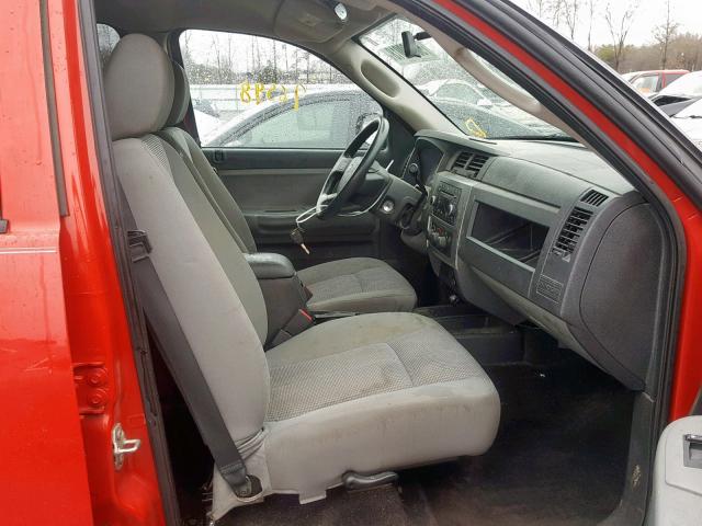 1D7HE48N48S538623 - 2008 DODGE DAKOTA QUA RED photo 5