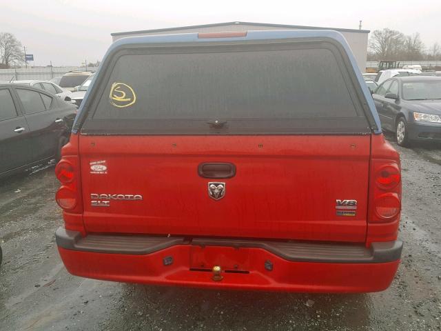 1D7HE48N48S538623 - 2008 DODGE DAKOTA QUA RED photo 9