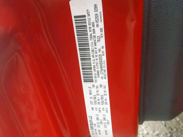 1D7HW48NX8S626539 - 2008 DODGE DAKOTA QUA RED photo 10