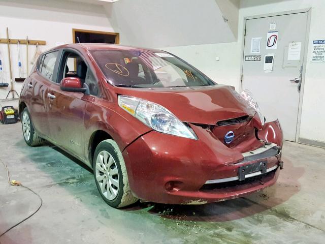 1N4AZ0CP1DC420539 - 2013 NISSAN LEAF S RED photo 1