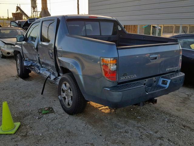 2HJYK16368H508139 - 2008 HONDA RIDGELINE BLUE photo 3